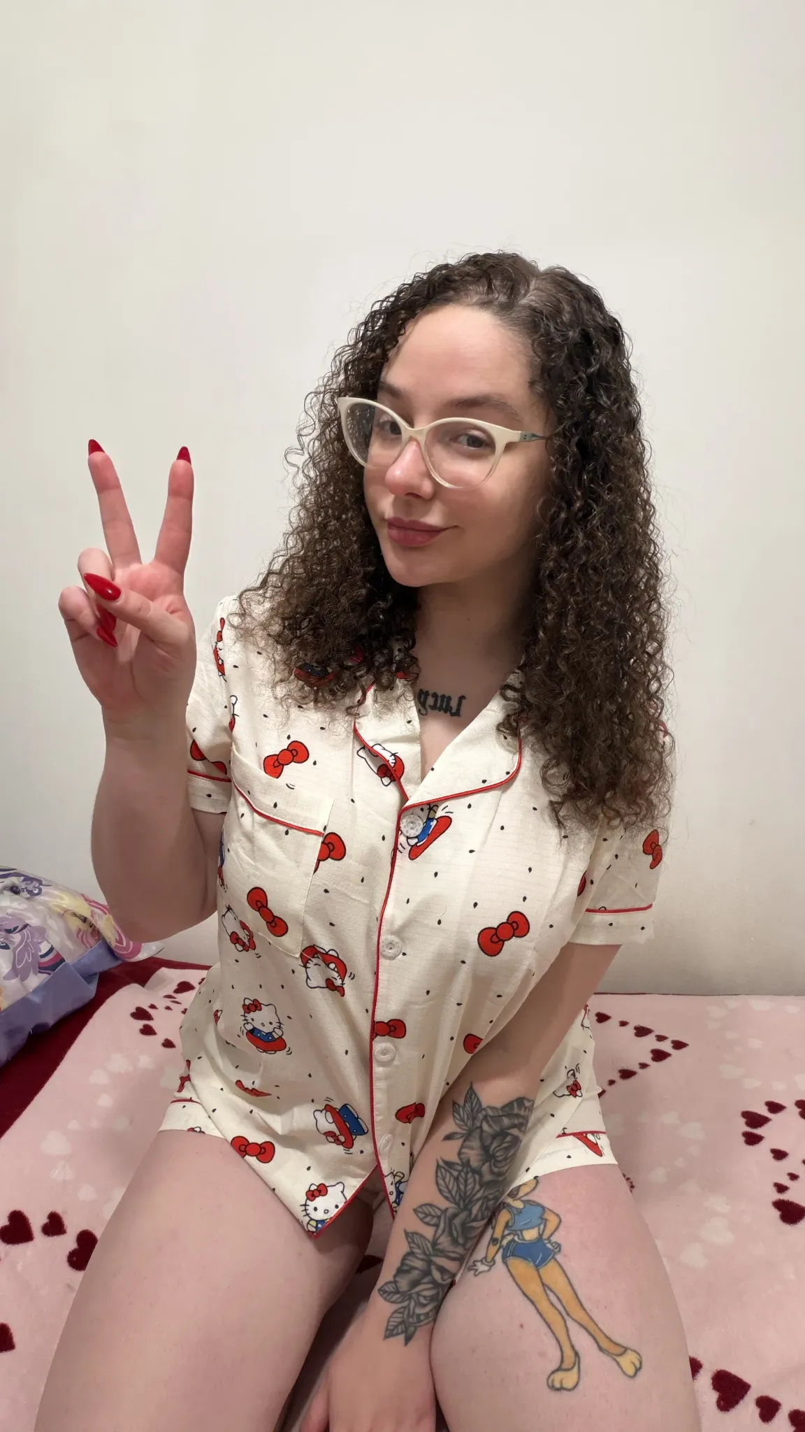 Foxy Uzumaki portrait wearing glasses and patterned pajamas